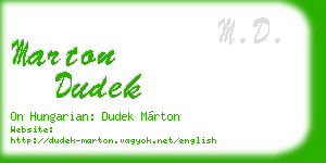marton dudek business card